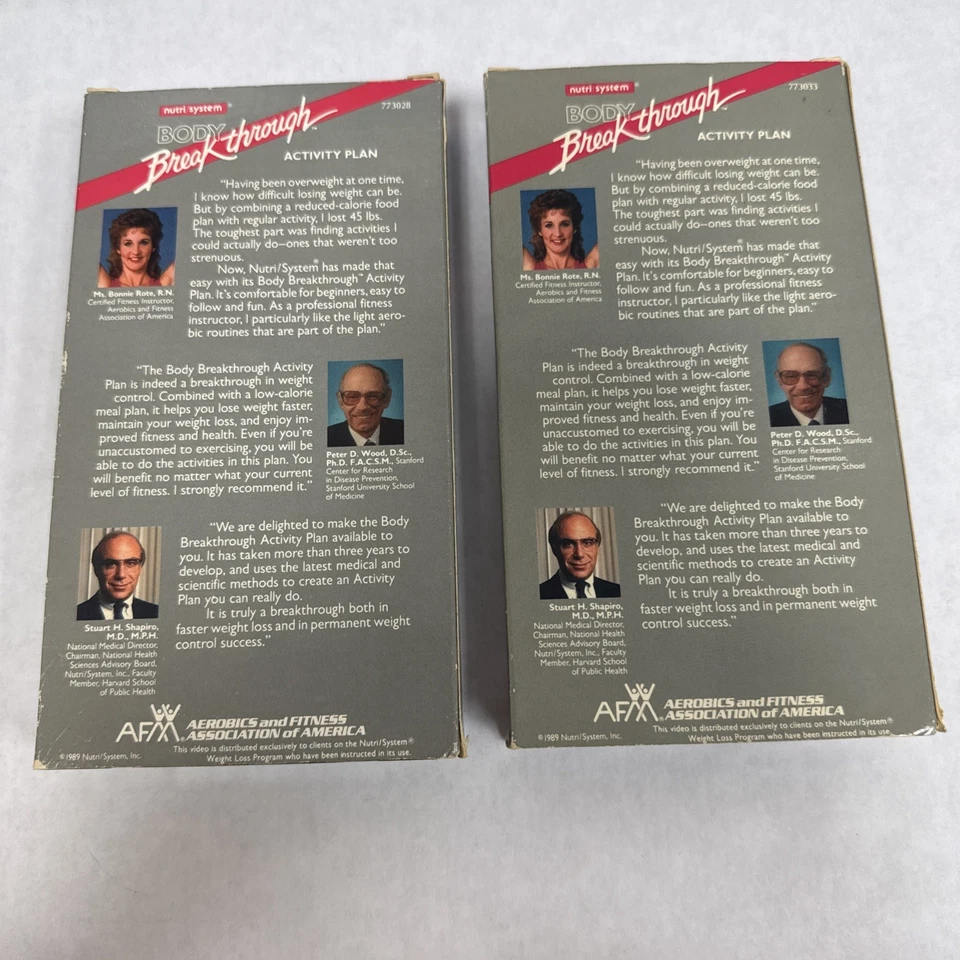 Nutri/System Body Breakthrough Activity Plan Levels 1, 2 & 3 Box Set (VHS, 1989) - Image 2 of 3