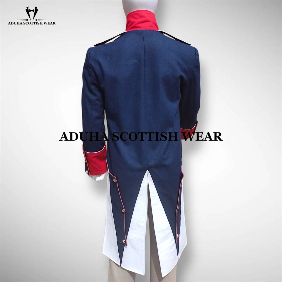 New Men's Blue Reproduction French Napoleonic Uniform Blue Wool Coat Quick Ship - Image 4 of 4