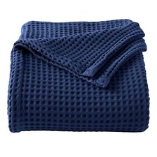 100 Cotton Waffle Weave Bed Blanket Soft, Breathable, and Lightweight Blan...