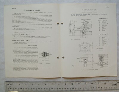 1948 Westinghouse Vakuum Pilot Ventile & Luftsieb Prospekt