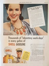 1941 Shell Gasoline Vintage Ad Thousands of laboratory work days