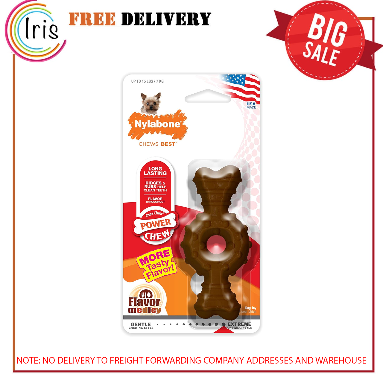 Nylabone Power Chew Ring Bone Chew Toy for Dogs X-Small - Up to 15 lbs.