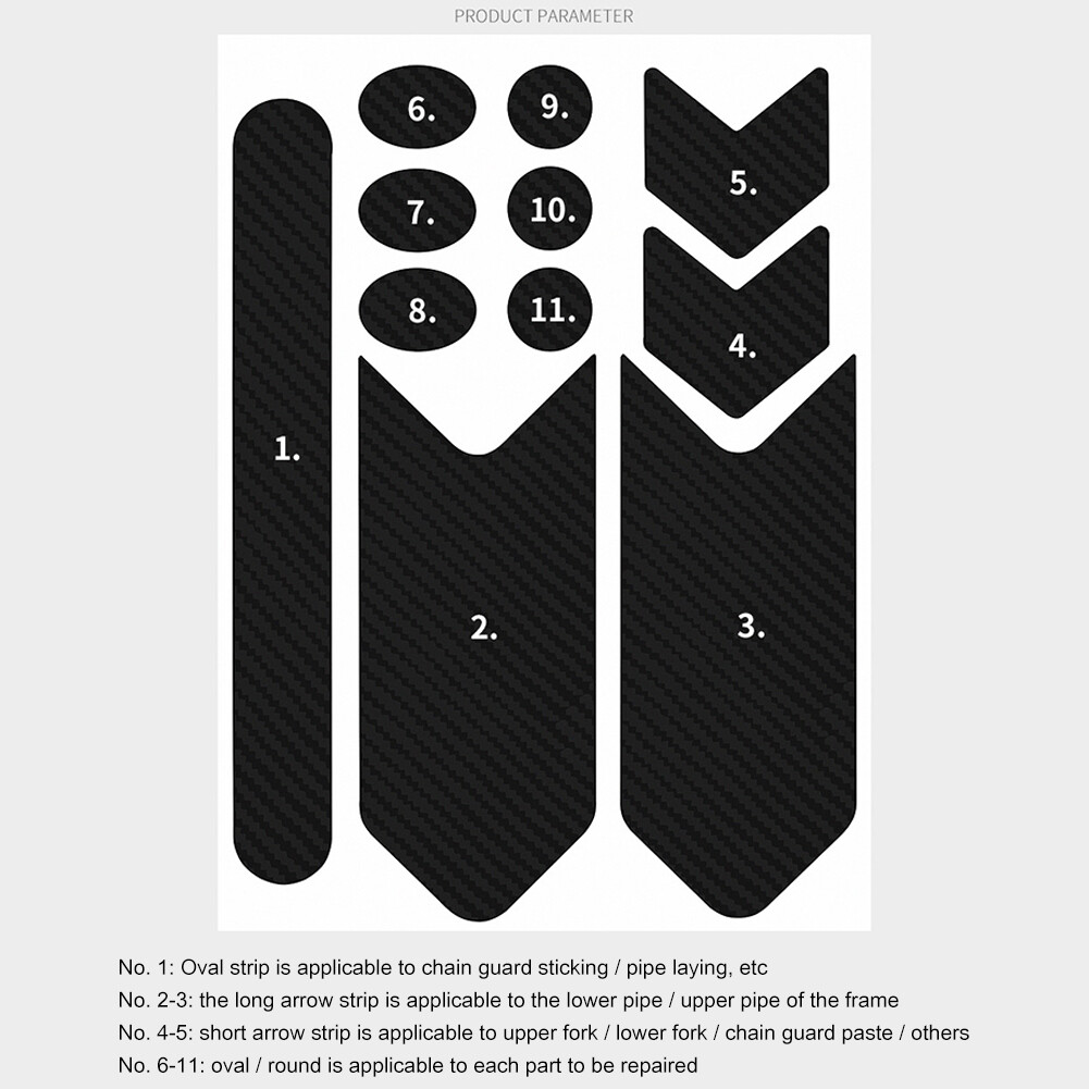 Scratchproof Waterproof MTB Bike Frame Protector Sticker (Carbon