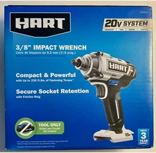 HART 20-Volt Cordless 3/8-inch Impact Wrench TOOL ONLY HPIW50 NEW In Box