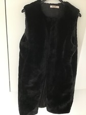 yu & me Paris long weste fake fur kunstfell schwarz S/M(40) boho blogger