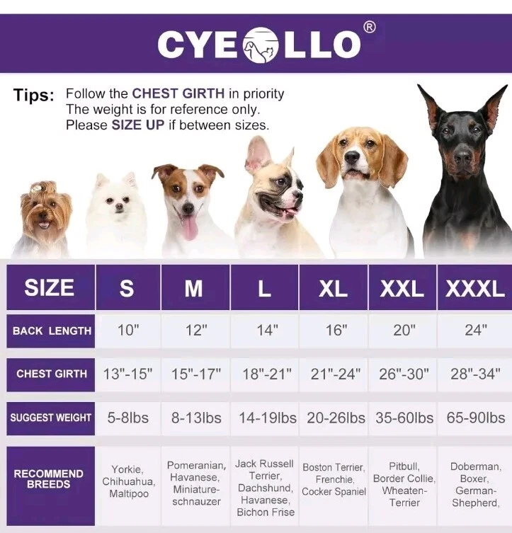 Cyeollo Dog Coat Fleece Dog Sweater Reflective Jackets with D Ring Zip Up Medium - Image 4 of 4
