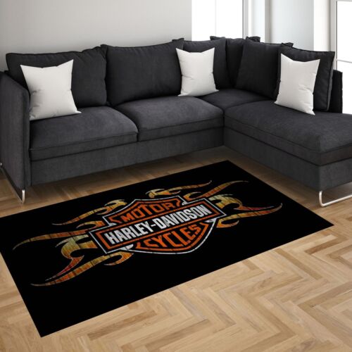 harley davidson rug, area floor mat,hypebeast rug,motors rug,custom rug 80*120cm - 第 1/7 張圖片