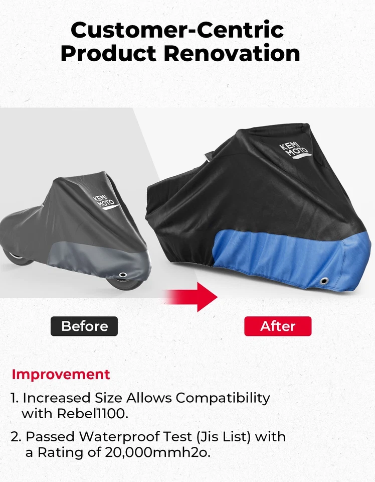 Cubierta de motocicleta 300D con orificio de bloqueo para Honda Rebel 250/500/1100 cuarenta y ocho Foto 4 de 4