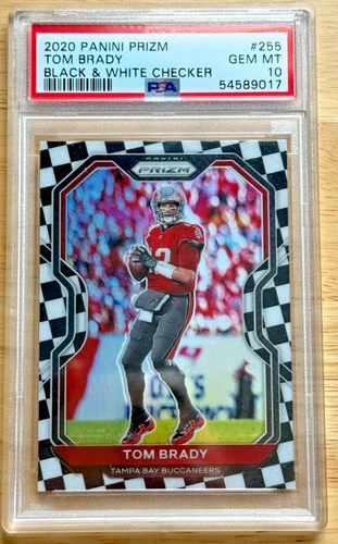 2021 Panini Prizm Tom Brady Black & White Checker PSA 10 Gem Mint POP 4 Bucs