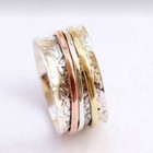 Solid 925 Sterling Silver Spinner Ring Wide Handmade  Jewelry Gift For Him D-840