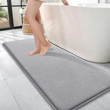 Extra Soft Memory Foam Bath Mat Non-Slip Quick Dry Absorbent Rug for Bathroom