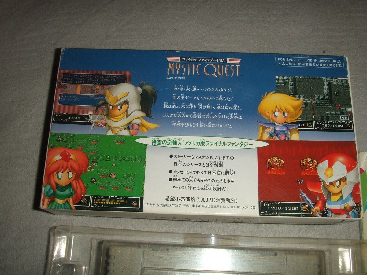 FINAL FANTASY USA With Box FF Mystic Quest Nintendo Super Family