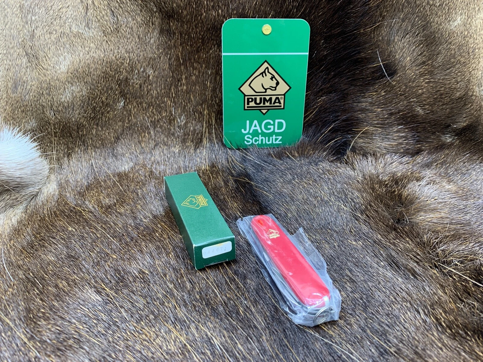 1994 95 Puma 94467 2501 Coltello da Ufficiale (Army Officer's Knife) Red Handles Mint