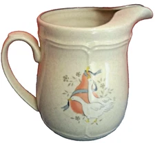 Vtg International China Marmalade Stoneware 48 oz Pitcher With Ice Lip Md Japan