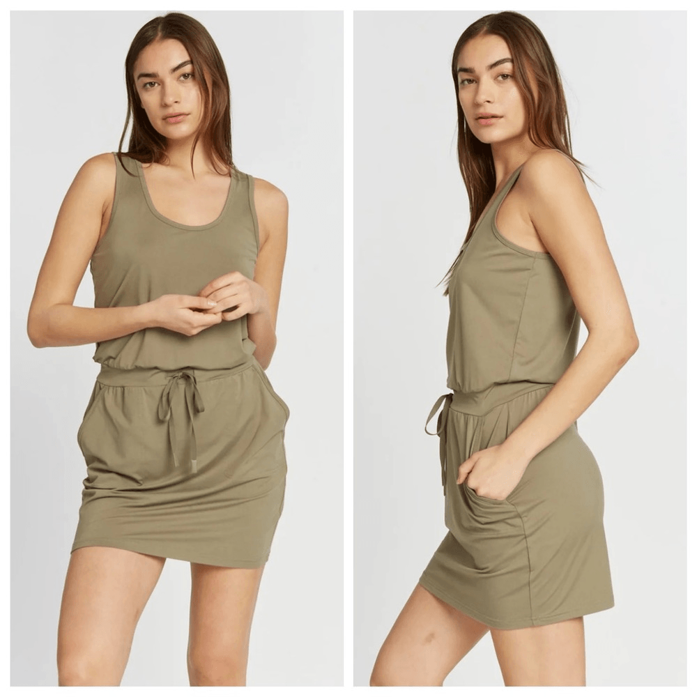 Reaction by Thread and Supply Dress Womens Dara Mini Olive green