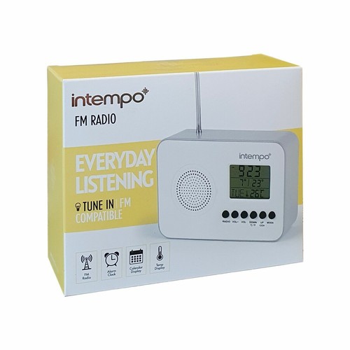 Nuova radio FM portatile senza tempo con display di tempo, allarme, calendario e temperatura - Foto 4 di 5