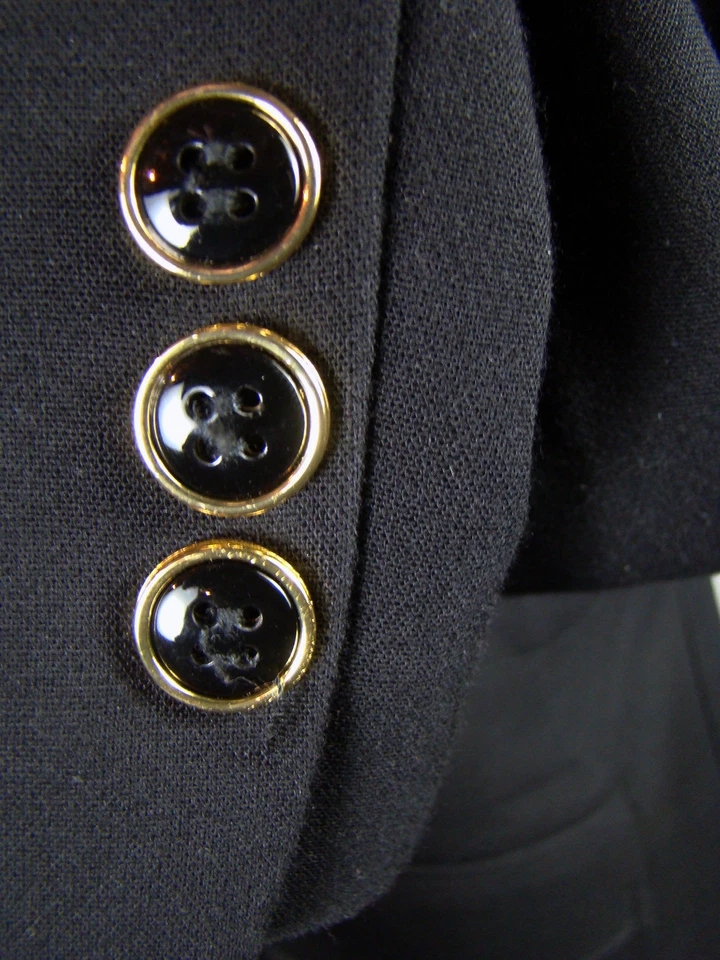 Chaqueta Blazer CACHE Para Mujer Negra Con Cordones Espalda Forro Leopardo NUEVA NUEVA CON ETIQUETAS Talla 12 Foto 4 de 4