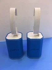 LOT 2  AQUA ICE  BEAUTIFUL BLUE GENUINE LEATHER  FANCY  WATCH DISPLAY STAND  New