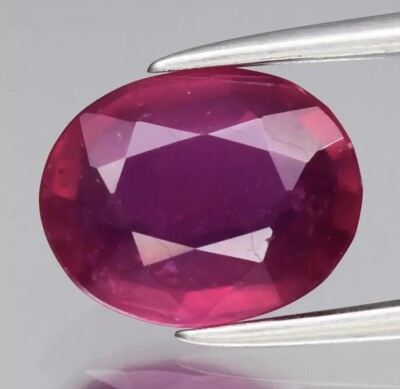 2,00ct 8,7x6,8mm oval rosa rot Rubin Edelstein (beheizte Glasfüllung)