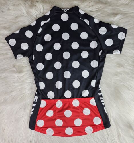 Women's Twin Six Cycling Jersey SZ(S) Black Red White Pokodots - Picture 2 of 6