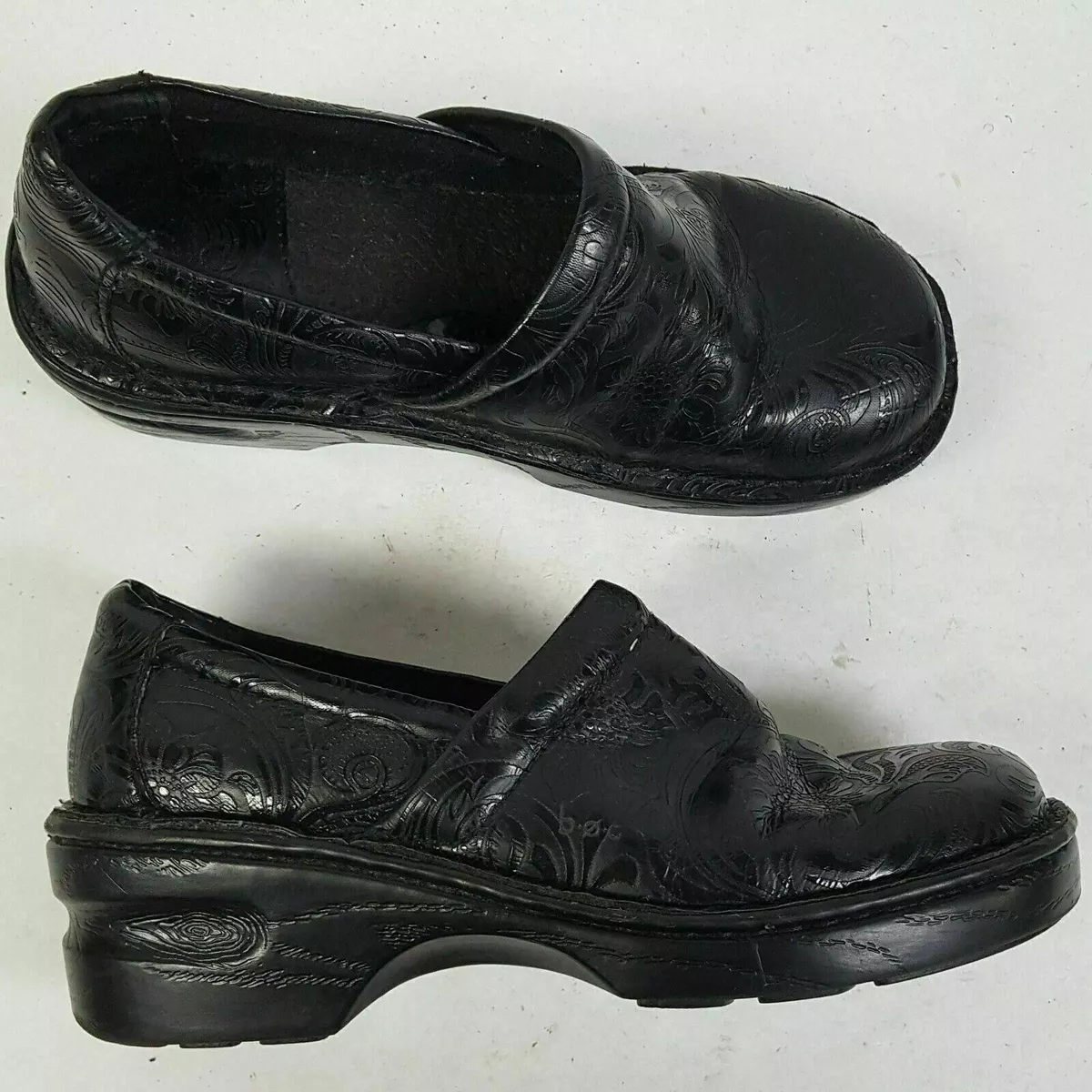 Born BOC Shoes Womens 7 M Clogs Professional Black Vegan Leather