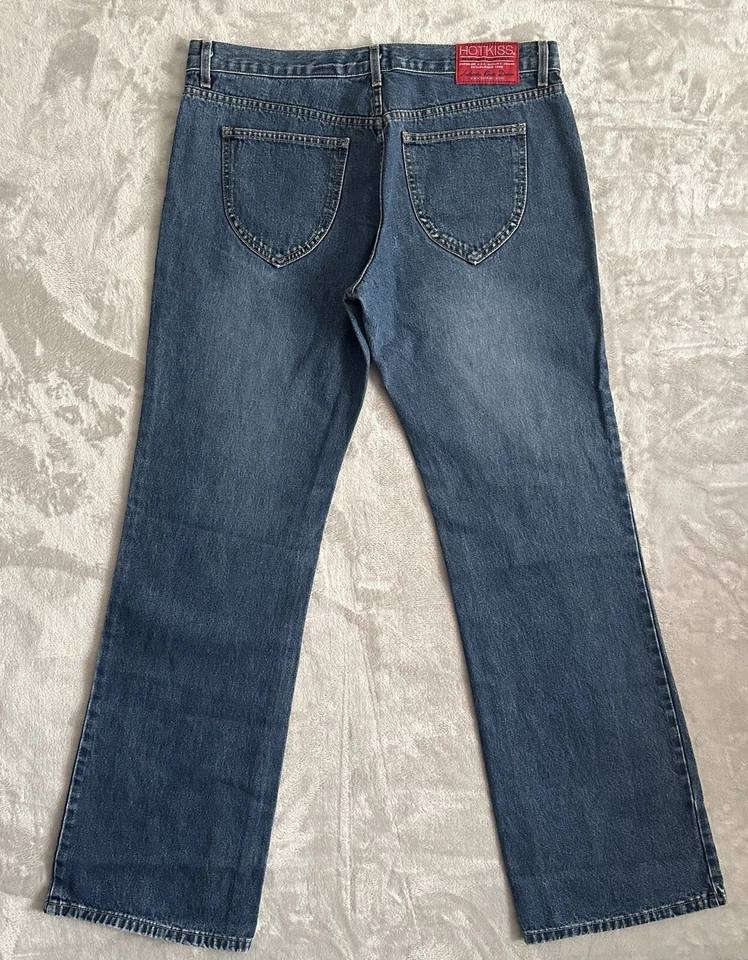 Hot Kiss Y2K Bootcut Denim Blue Jeans Women’s Size 13/35 (34x33) Vintage USA - Image 2 of 4