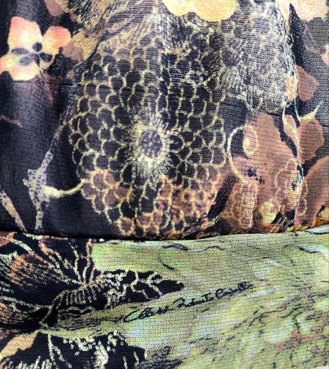 Class Roberto Cavalli Vintage Floral Mesh Top Size 48 IT / 14 USA