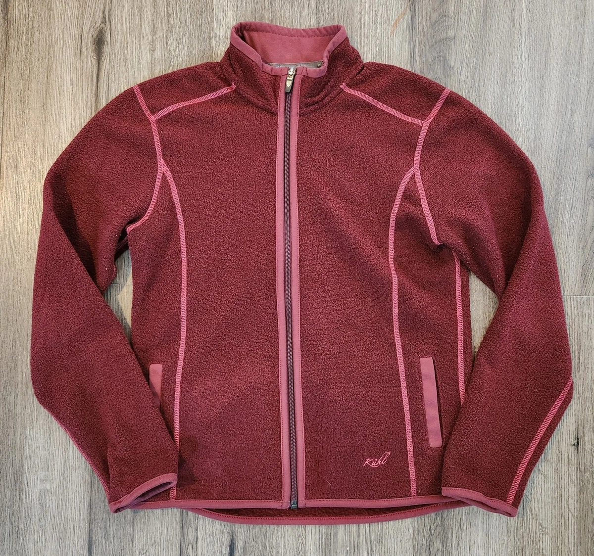 Kuhl Born in the Mountains Alpaca Fleece Full Zip Jacket Women s Size M Burgandy