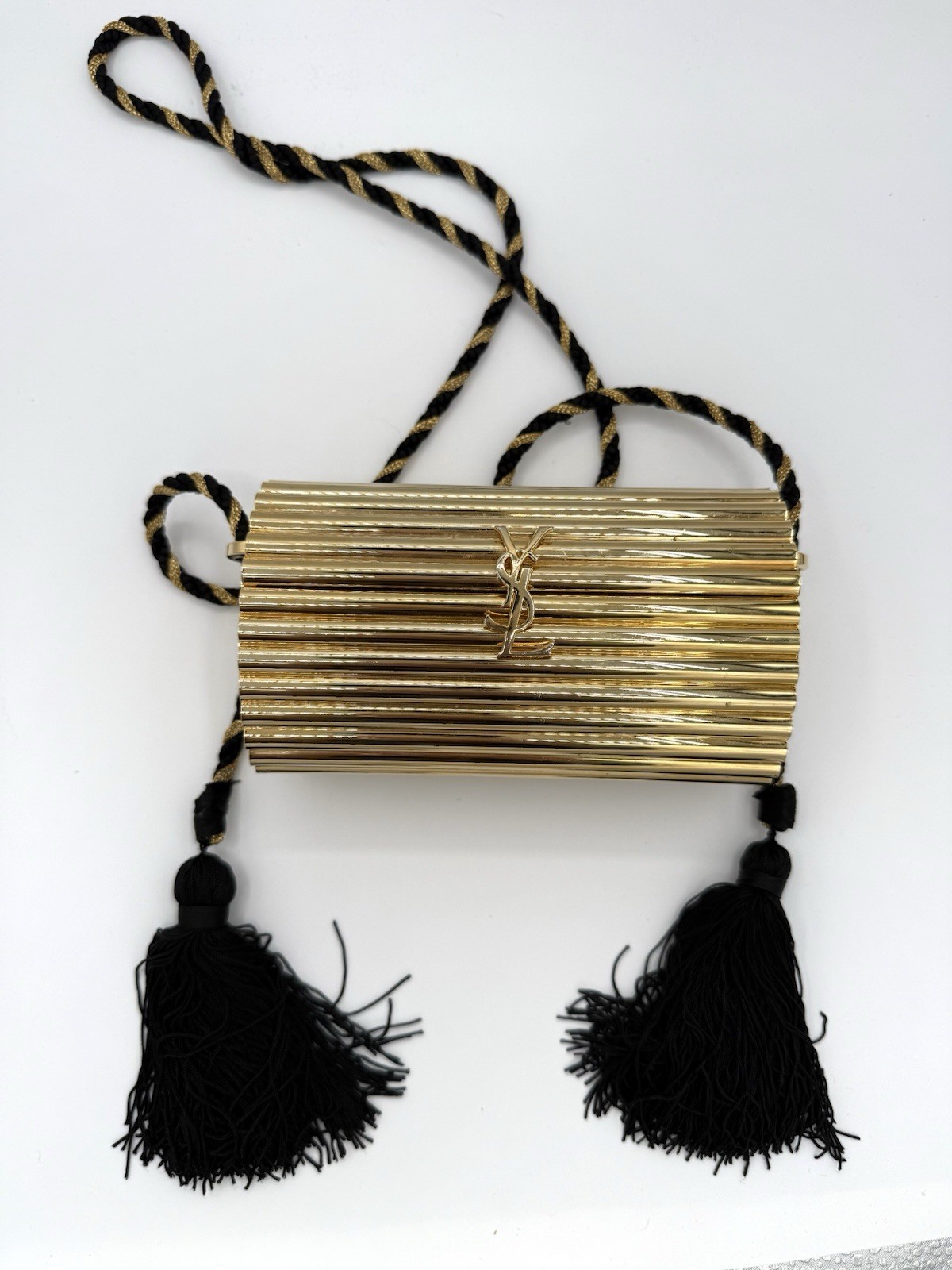 RARA Saint Laurent Opium Perspex Box Bag Plexiglass Oro Edizione Limitata