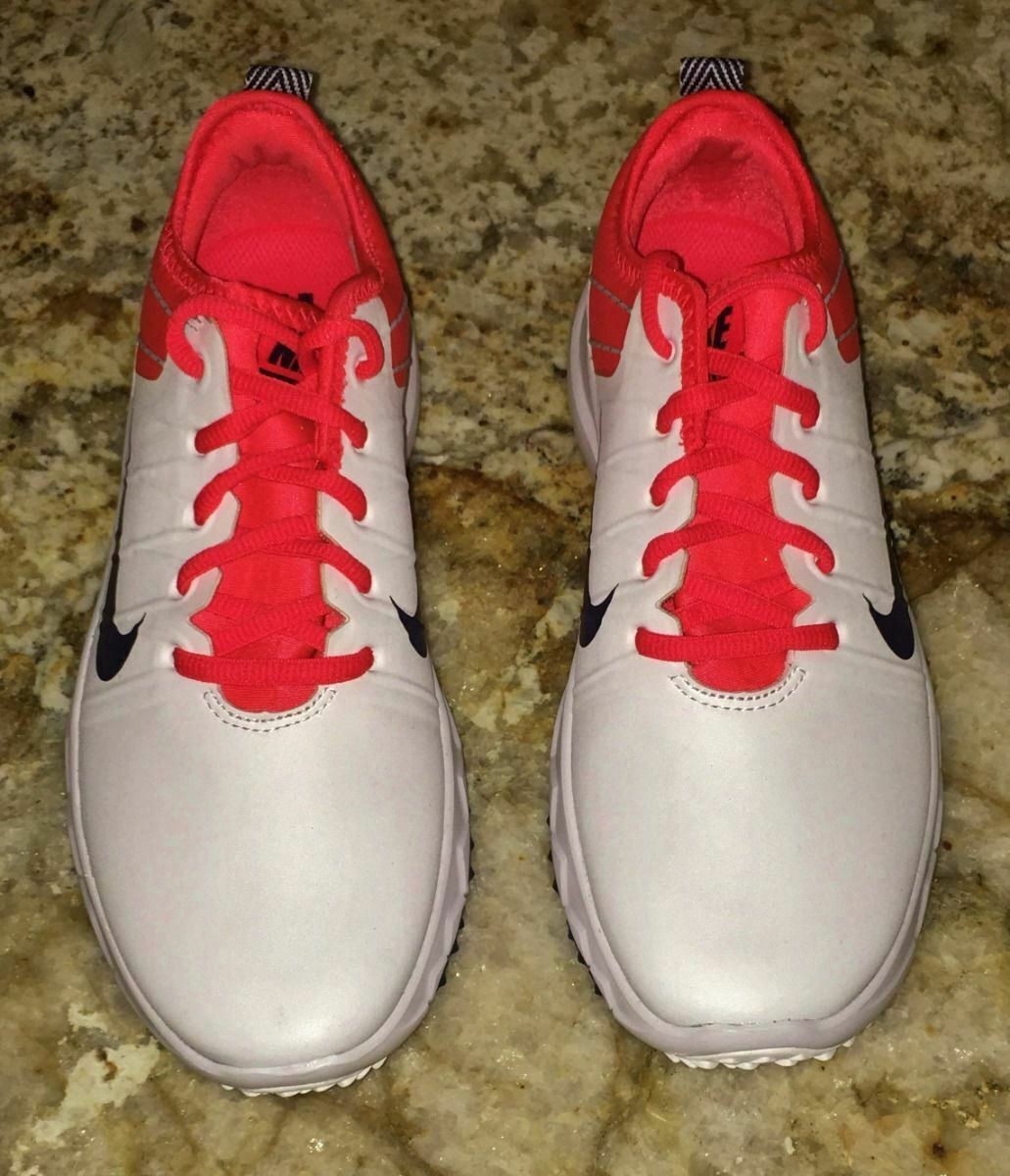 NIKE Free Inspired Impact 2 White Bri Crimson Navy Golf Shoes Cleats Womens 5 9 thumbnail 4