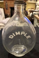 vintage empty Dimple Haig Scotch Whisky glass bottle spring Screw cap