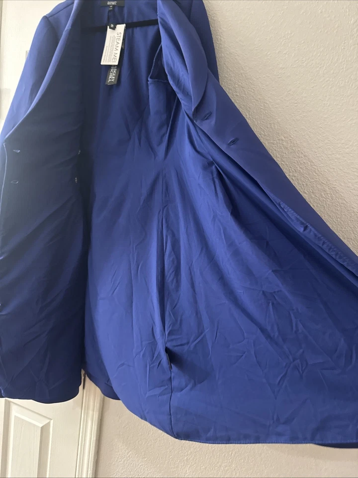 Abrigo de vestir Badgley Mischka azul cobalto para mujer talla 14 nuevo con etiquetas hermosa calidad Foto 4 de 4