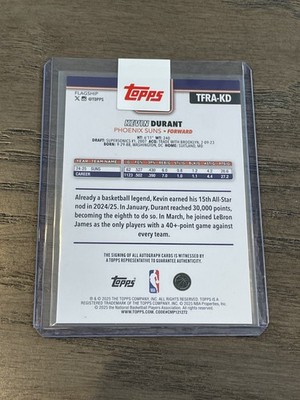 2025-26 Topps Real One Autograph Kevin Durant #TFRA-KD Phoenix