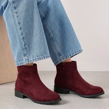 Womens Flat Ankle Boots Warm Winter Fur Lined Double Zip Up Ankle Boots Size UK