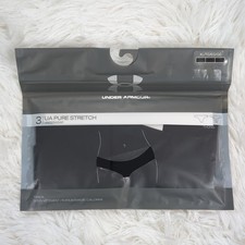 Women's Under Armour 3-pack Pure Stretch Thong Panty Black Size XL 1325615