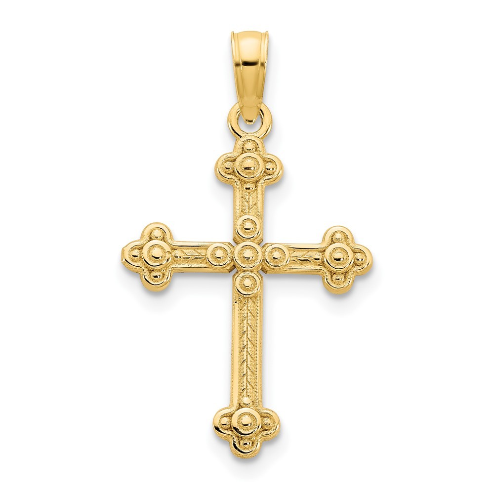 14K Yellow Gold Fancy Cross Pendant L-26.2 mm, W-14.75 mm