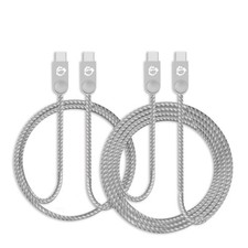 SIIG Premium Zinc Alloy USB-C USB C to C: 1.65  3.3ft 2pk , Gray