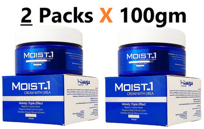 Moist-1 Urea Cream for Cracked Heels & Dry Skin Deep Repair ( 2 Packs X 100gm )