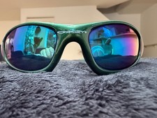 Ultra Rare Vintage Oakley Straight Jacket 1st Gen - Green Metallic Flame / Mint