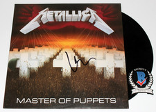 LARS ULRICH SIGNED METALLICA MASTER OF PUPPETS ALBUM VINYL RECORD LP BECKETT COA