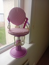 Our Generation Dolls Hairdressing Salon Chair Pink with Gold Heart Print