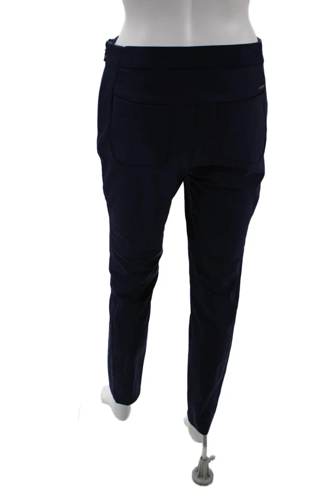 Pantalones de pierna ajustados RLX Ralph Lauren para mujer de tiro alto azul marino talla 4 Foto 3 de 4