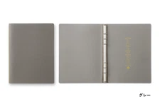 PLOTTER 5003 6-Ring Leather Binder Shrink A5 Size Planner Cover Gray NEW JP