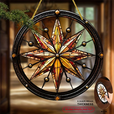 #ad #ad 8x8 North Star Suncatcher Round Acrylic Spring Summer Housewarming Gift $8.49