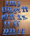 Vintage 1967 Marx Toy Soldiers Blue Louis Marx & Co. USA Lot of 30 Toy Soldiers