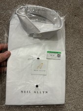 NWT Neil Allyn Tuxedo Shirt Mens XS 32/33 White Laydown Collar Pleated
