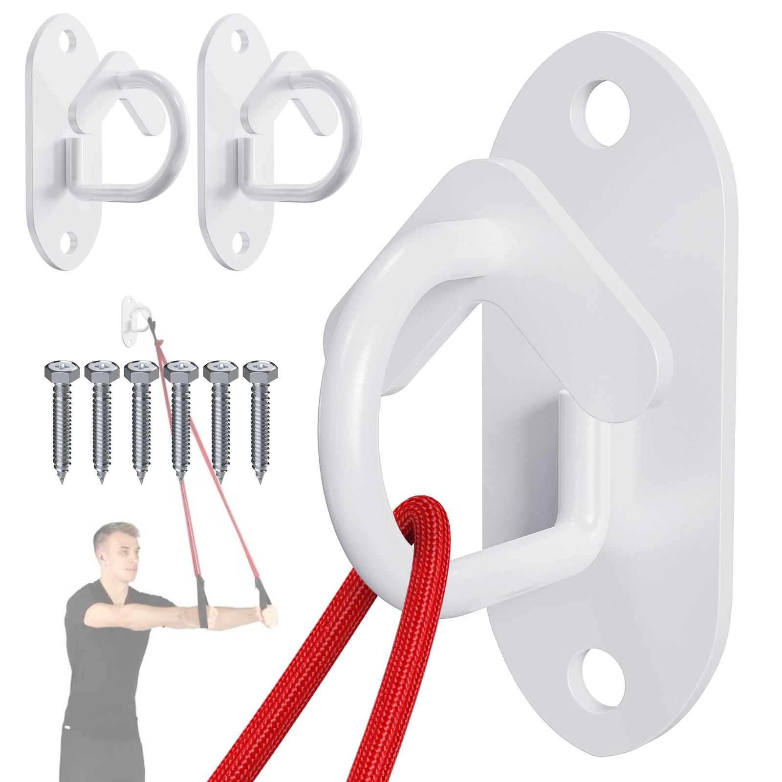 Resistance Band Wall Anchors System Wall Mount Workout Anchors for Exercise B...