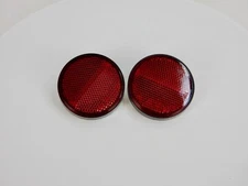 2 INCH ROUND RED WARNING REFLECTOR TAO COOLSTER ATV DIRT BIKE KART *2 PACK*