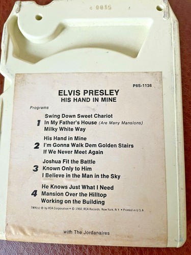 8 Track Tape ELVIS - HIS HAND IN MINE - Imagen 2 de 3