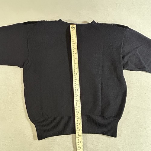 Suéter Vintage Cos Cob Para Mujer M Azul Negro Preppy Abuela Adornado Tejido Años 80 - Imagen 6 de 9